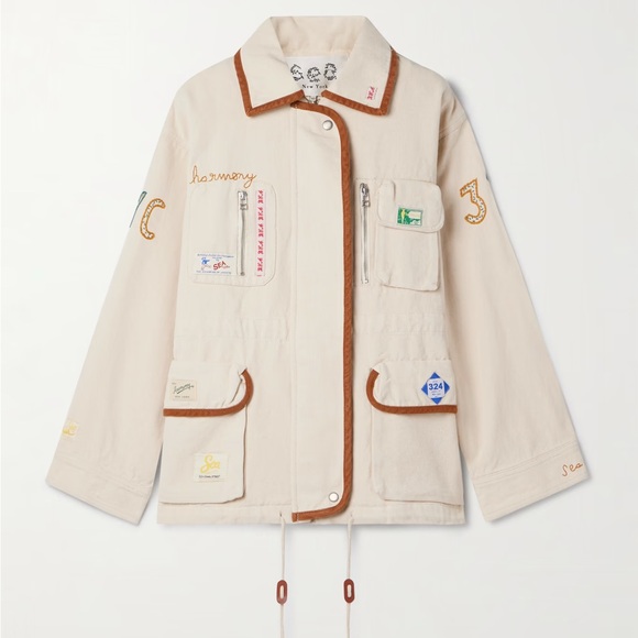 Sea New York Jackets & Blazers - TRADE Sea NY XS Carolyn appliquéd embroidered cotton-canvas jacket.
